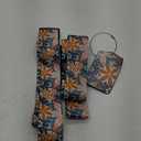 3 Pack Luggage Straps Tags Set for Suitcases, Travel Adjustable Belt with Quick Release Buckle and Name ID Label Card, Heavy Duty Nylon Bag Packing Strap for Business - Blue Flowers