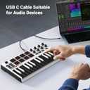 UGREEN USB B to USB C Printer Cable 3 FT, Nylon USB B to USBC Cable for MacBook Pro/Air, MIDI Cable Compatible with MIDI Keyboard/DJ Controller/DAC/Yamaha Casio Digital Piano for iPad (Silver)