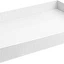 17.5"x12" White Glossy Crocodile Faux Leather Serving Tray Beautiful Modern Elegant Decorative Tray with Handles Ottoman Coffee Table Perfume Display Makeup for All Occasion's