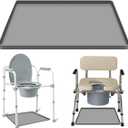 Bedside Commodes Mat Portable Bedside Toilet Mat with Raised Edge, Under Commode Chair Mat Non-Slip Recycle Commode Toilet Pad Waterproof Floor Protector, Silicone Mat for Porta Potty, 23.6"X19.7"