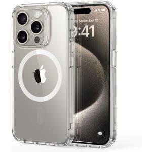 ESR for iPhone 15 Pro Max Case, Compatible with MagSafe, Shockproof Military-Grade Protection, Scratch-Resistant Back, Magnetic Phone Case for iPhone 15 Pro Max, Classic Hybrid Case, Clear