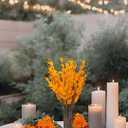 UiiziC Artificial Flowers Jasmine 8 PCS 31"/80cm Faux Plants Bulk Fake Flower Bouquet for Vase Fillers Floral Arrangement Wreath Wedding Party Bouquets Garden Centerpieces Decor (Orange)