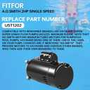 UST1202 Pool Pump Motor 2 HP Compatible with Hayward Super, Super II, Max Flow, Northstar, Jacuzzi Magnum, Pentair Pinnacle Pumps, Fit for A. O. Smith Round Flange Swimming Pool Pump Motor 56J Frame
