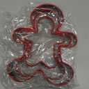 Gingerbread Man Cookie Cutters 3PCS, Stainless Steel Christmas Cookie Cutter Tools with Red Environmental PVC, Gingerbread Boy Shape Moulds Set for Baking