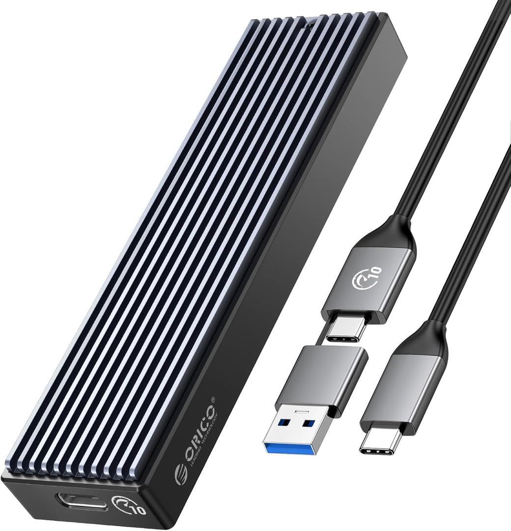 ORICO M.2 NVMe SSD Enclosure, USB 3.1 Gen 2 (10 Gbps) PCIe External Adapter NVMe Case for 2230/2242/2260/2280 M.2 SSD up to 8TB, UASP Supported - M2PV