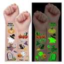 Luminous Halloween Temporary Tattoos for Kids Halloween Party Favors, 10 Sheets Glow in The Dark Halloween Decorations Tattoos for Kids, 100 Styles Glow Tattoos Stickers for Goodie Bag Fillers, Pack of 3 