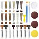 Wood Furniture Repair Kit: 12-Color Filler and 8-Color Markers - Wood Touch Up for Scratches/Cracks/Holes/Stains in Floors/Table/Cabinets(Hardwood/Laminate)