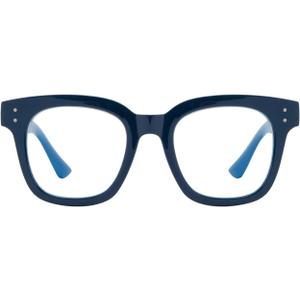 Madison Avenue Blue Light Blocking Glasses for Women Oversized Fashion Blue Light Blocker Anti Eyestrain & UV Protection Computer Eyeglasses (Ink Blue)