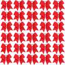 CN 30PCS 8" Large Cheer Bows, Cheerleading Bows Ponytail Holder for Girls, Grosgrain Ribbon Red Cheer Hair Bows with Elastic Hair Tie for Cheerleader College Sports Softball Competition