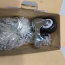 Finnhomy Stem Caster Wheels 2 Inch Heavy Duty Threaded Swivel Casters 1/4" - 20 x 1 with Brake Set of 4 for Wire Shelve Wheel Anti-wear Smooth Casters, Black