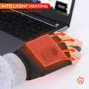 Heated Gloves for Women Rechargeable, Fingerless Rechargeable Heated Gloves, Hand Warmer Gloves, 3-Speed Adjustable Heated Fingerless Gloves, Winter Hand Warmer for Work Cycling Skiing (Medium, Black)