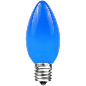 Novelty Lights Ceramic Christmas Replacement Bulbs - Outdoor Individual Bulbs for Events, Holiday Parties, Patios, and More - C7/E12 Candelabra Base, 5 Watt Lights (Blue, 23 Pack)