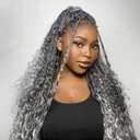 Grey Goddess Box Braids Crochet Hair 18 Inch Boho Box Braids 7 Packs Gray Crochet Hair with Curly Ends 3X Pre Looped Crochet Braiding Hair for Women, 1B/Grey