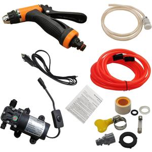 12V Universal Portable Car Washer Gun High Pressure Car Cleaner Electric Water Pump Kit
