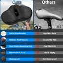 RYACO Noseless Bike Seat Cushion for Men Women,Oversized Bike Seat,Extra Comfort Seat Cushion for Exercise Road Stationary Electric Cruiser Bikes