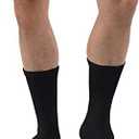 JOBST SensiFoot Diabetic Compression Socks for Men and Women 8-15 mmHg with Seamless Toe and Moisture Management - Extra Padding in Toe, Foot, and Heel Area - Crew Length - Closed Toe - Black, M
