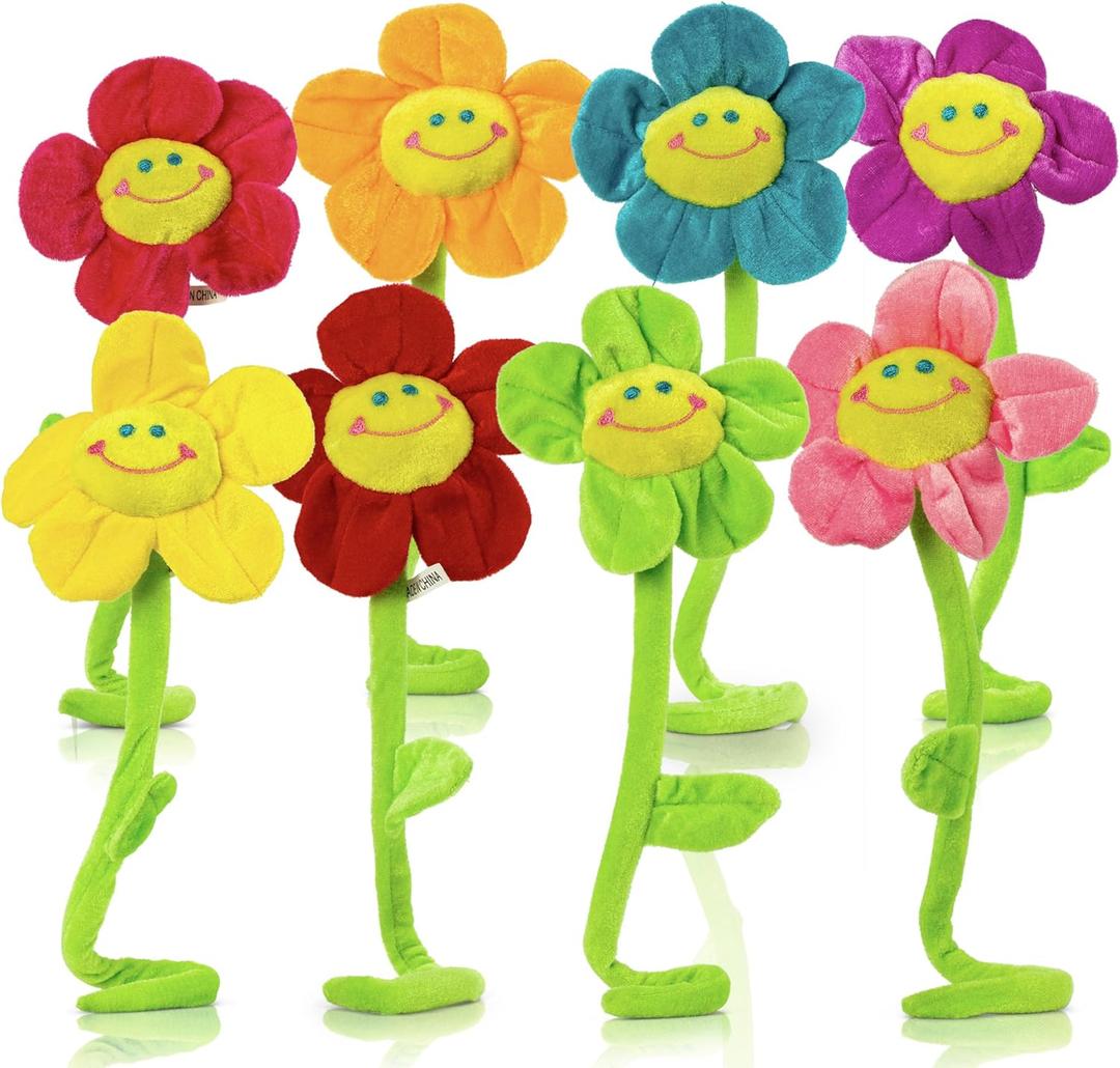 Tplay Flower Plush Stuffed Kids: Bendable Stems Flores Toys Sunflower Bouquet Room Decor Girls Gifts Age 4-8