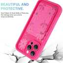 MOWIME Compatible with iPhone 14 Pro Max Case with Card Holder, Daisy Floral Shockproof Soft TPU Protective Cover Women Girls, Anti Scratch Wallet Case for iPhone 14 Pro Max 6.7 Inch, Hot Pink