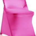 bricia 12 PCS Fuchsia Stretch Spandex Folding Chair Slipcovers, Dining Room Chair Covers Stretch Chair Slipcovers Protector for Wedding, Banquet, and Party
