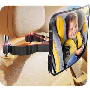 TAZENI Baby Car Mirror Hook Design Ultra Stable Car Seat Mirror for Baby Rear Facing Secure and Shatterproof CarSeat Mirrors 360° Clear View Newborn Essential Accessories