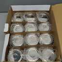 Mason Jars with Glass Lids 4 oz - Nellam Small Canning Jelly Jar Wide Mouth in Quilted Crystal for Airtight Kitchen Storage, Baby Food, Party Favors - Freezer & Microwave Safe - Set of 24, Silver