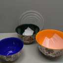 TP Large Mixing Bowl Set with Lids, Melamine Nesting Bowls Set for Pasta Baking Salad Mixing, Set of 3, Aztec Bloom