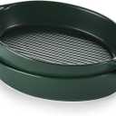 Bruntmor Oval Baking Dish Set for Oven, Durable & Versatile - Ceramic Serving Dishes - Oven Safe Au Gratin Baking Dishes Pans - Ideal for Any Occasions - Housewarming Gift - Set of 2 - Dark Green