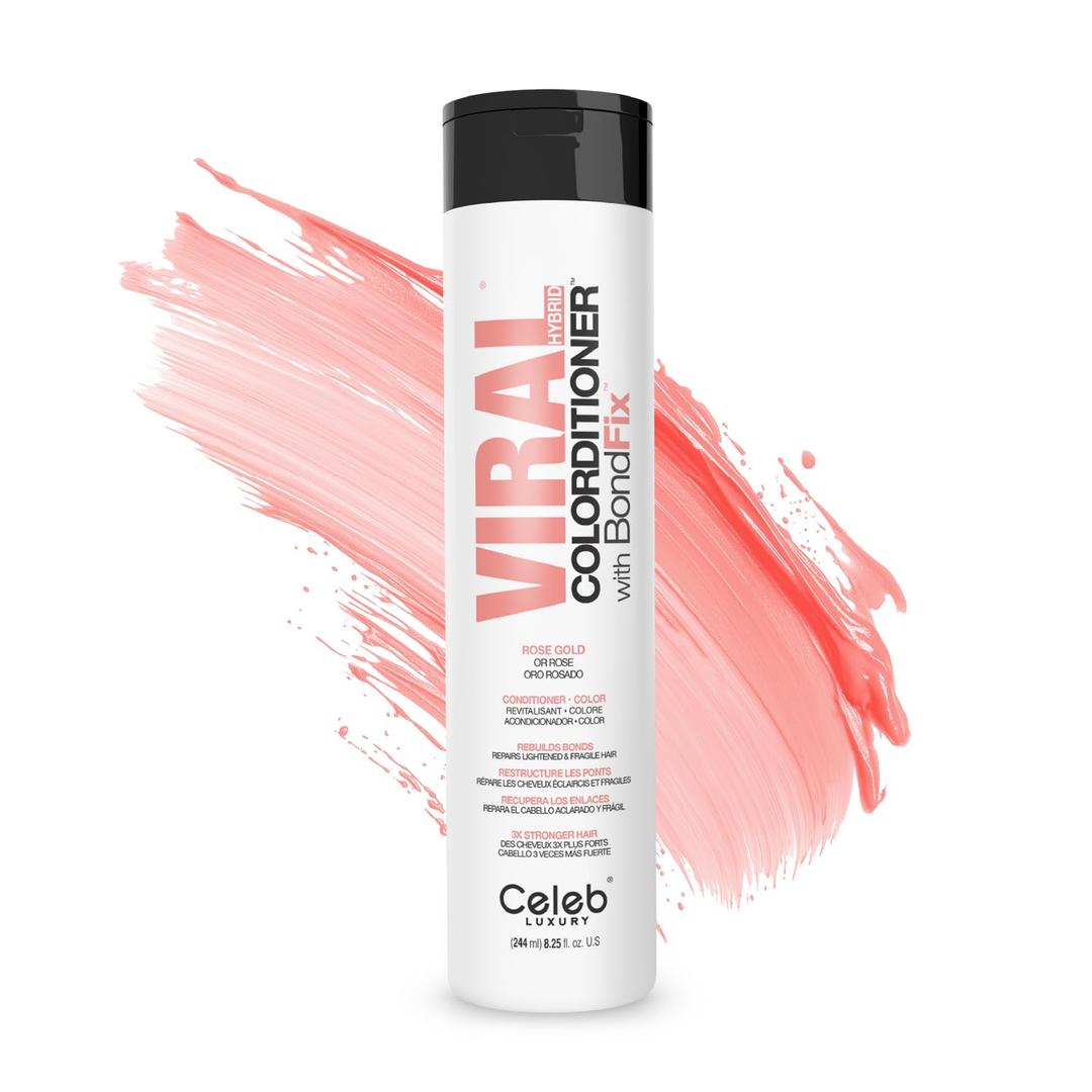 Celeb Luxury Color Depositing Conditioner - Color Refresher with Bondfix Bond Rebuilder, Viral and Gem Lites, Pairs with Colorwash (Rose Gold)