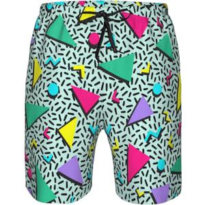 Mens Vintage 80s 90s Swim Trunks Breathable Board Shorts Hawaiian Beach Shorts Party Funny Shorts (Medium, Green)