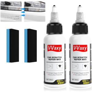 V-Vaxy Car Scratch Repair Wax, Car Buff Out Scratch Remover, Cars Scratches Repairing & Polishing Wax Paint Restorer, Multi-Effect Protection Repair Scratcher (2PCS+2*sponges)