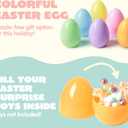 JOYIN 6 Pcs Large Pastel Easter Eggs, 6 Inches Jumbo Plastic Eggs Fillable for Easter Themed Hunt Colorful Basket Stuffers Fillers Filling Treats Party Favor Classroom Prize Supplies