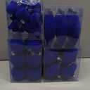 48Pcs Blue Velvet Christmas Ornaments Set, Assorted Flocked Christmas Baubles Decorations, Shatterproof Christmas Balls Hanging Decor for Xmas Tree/Home/Party/Holiday (Blue)