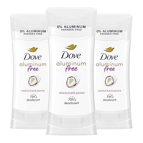 Dove Aluminum Free Deodorant for Women 3 Count Coconut and Pink Jasmine 72 hour odor protection 2.6 oz