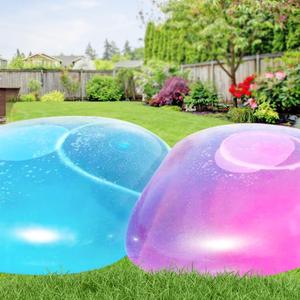 47'' Giant Bubble Ball 2 Pcs Inflatable Water Balloons Large Beach Ball Pool Beach Toys Soft Rubber Ball for Outdoor Indoor Party (Blue and Pink)