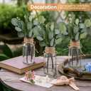 3 Glass Bud Vases 6.5 H, Mason Jars with 3 Fake Eucalyptus Centerpiece Vases with Hemp Rope for Weddings Parties Farmhouse Decor