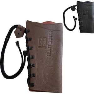 Handmade Leather Archery Arm Guard for Women and Men Adjustable Protective and Lightweight for Hunting, Target Shooting Youth and Adult Unisex Leather Forearm Guard (Brown)