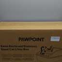 Cat Litter Box Stainless Steel Enclosure, Comfortable Space for Large Cats and Kittens, Easy to Clean Smooth Surface, Durable Metal Build with Cover, Litter Pad, Footboard and Shovel (Dark Gray)