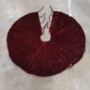 Sophia-Art Christmas Tree Skirt, Luxury Velvet Plush Skirt, Xmas Decoration Holiday Party Décor, Soft Velvet Home Décor Merry Christmas Party Christmas Tree Decorations (Maroon, 48 Inch)