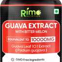 Guava Leaf Extract with Bitter Melon 120 Veg Capsules 1000 mg Per Serving (120 Capsules, Guava), Expiration January 2027 