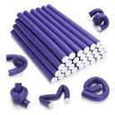 AIDUCHO 30 Pcs Heatless Hair Curlers 7 x 0.55 Inch Flexible Curling Rods Soft Foam Rollers No Heat Bendable Hair Rods Roller for Women Short Medium Long Hair, Purple