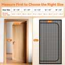 BFNN Cat Screen Door, Extra Tall Cat-Proof Mesh Gate, Fit Door Size 34'' x 82.5'', Anti Scratch Mesh with Zipper Closure, for Living Room, Kitchen, Bedroom (Black)
