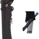 Archery Arrow Quiver Archery Back Arrow Quiver Holder PU Leather Archery Quiver with Belt Clip for Field and Practice (Black)