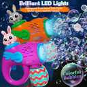 Kids Bubble Gun Toys, 2 Pack Bunny Bubble Blowers with 10 Bubble Solution Refills, Automatic Bubble Machine for Toddlers Age 3+, Outdoor Party & Easter Gifts for Boys Girls