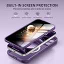 BERFY for iPhone 17 Pro Max Case, Compatible with MagSafe, Built-in Privacy Screen Protector, Camera Protection, Shockproof Full Body Phone Case 6.9", Translucent Deep Purple