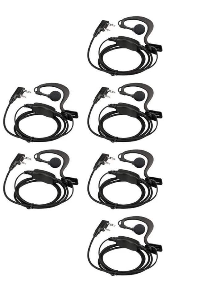 Retevis Case of 10, Two Way Radio Earpiece with Mic Single Wire Earhook Headset for RT22 RT21 RT68 RT68H H777 H777H RT86A RT86S, Compatible with Pxton Baofeng BF-888S BF-T26 Kenwood Walkie Talkies