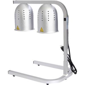 SYBO DL2112 Commercial Grade Food Heat Lamp, Electric 2-Bulb Food Warmer with Adjustable Stand, 500W, Silver (Sliver)