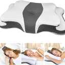 Memory Foam Pillows, Cervical Pillow for Neck and Shoulder Pain Relief, Ergonomic Contour Bed Pillow, Soft for Side Sleep Stomach Sleeping and Back Sleeper (Queen Size-24.8''Lx14.96''Wx5.78''H, Dark Grey)