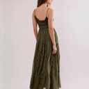 Gacaky Summer Dress for Women Casual Lace Floral Embroidered Bohemian Maxi Dress Flowy A Line Beach Long Dresses (Green) XL