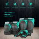 Dark Lightning Kids/Junior/Youth Knee Pads Elbow Pads Wrist Guards 3 in 1 Protective Gear, for Skateboard,Roller Skate,Inline,Cycling,MTB Bike,Scooter(Green,M)
