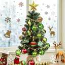 Christmas Decorations Ornaments for Tree - 16Pcs 2.4Inch Red and Green Glittering Hanging Ball Ornaments for Home Indoor Holiday Party Decor
